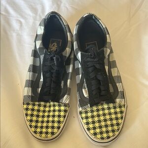 Vans Checkered Sneakers with Yellow Accents